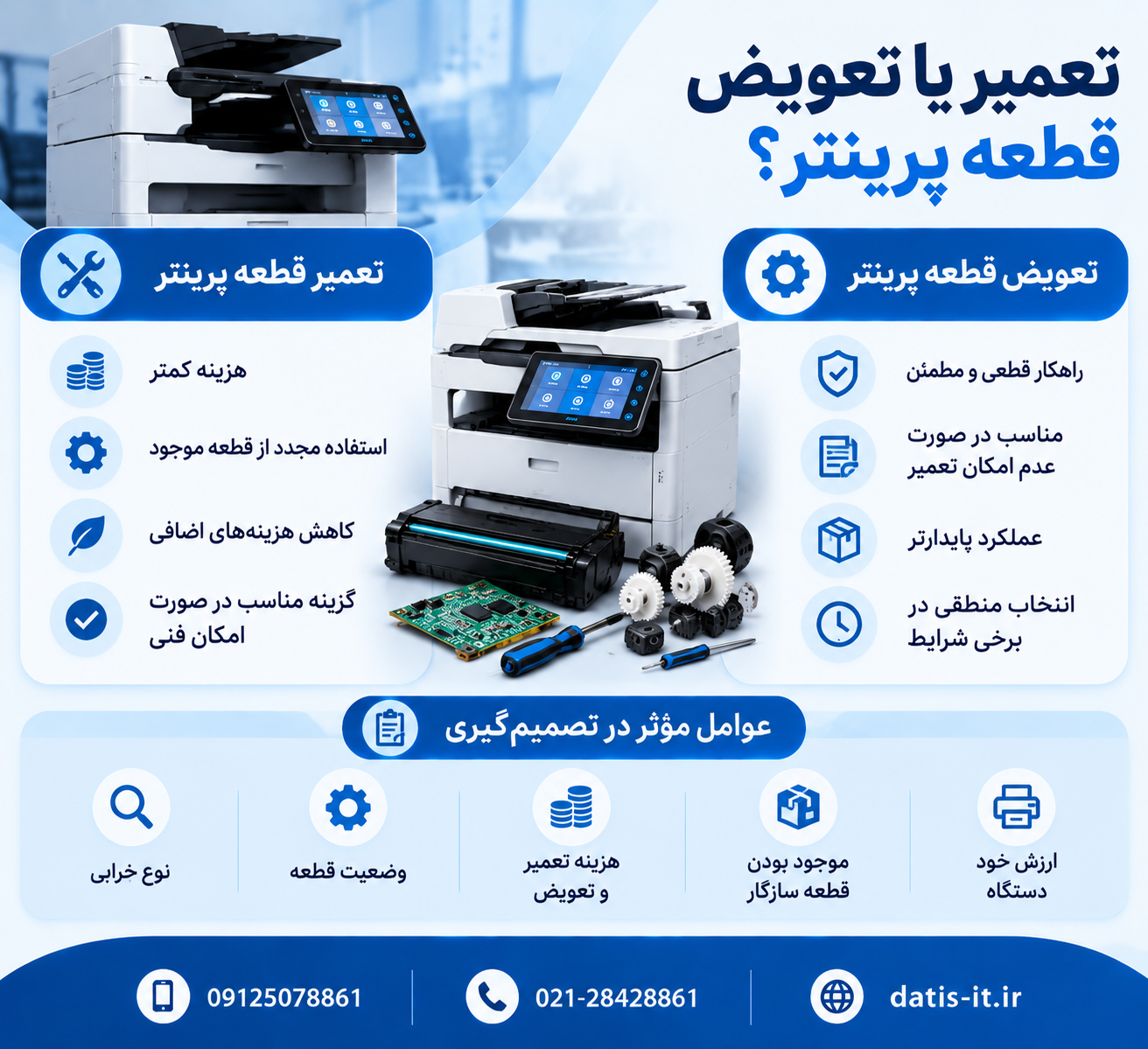 تعمیر یا تعویض قطعه پرینتر